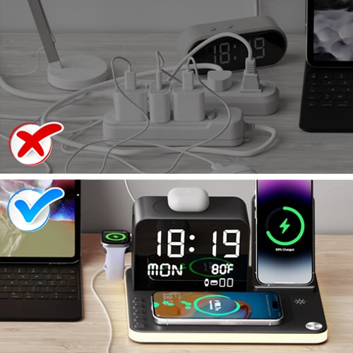 7 in 1 Wireless Charging Station with LED Night Light